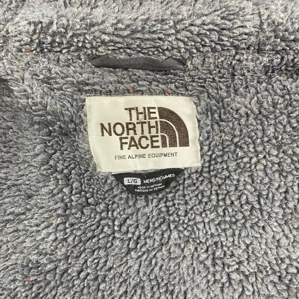 Vintage Ther North Face Jacket Mens Large Green Canvas Full Zip Hooded Sherpa